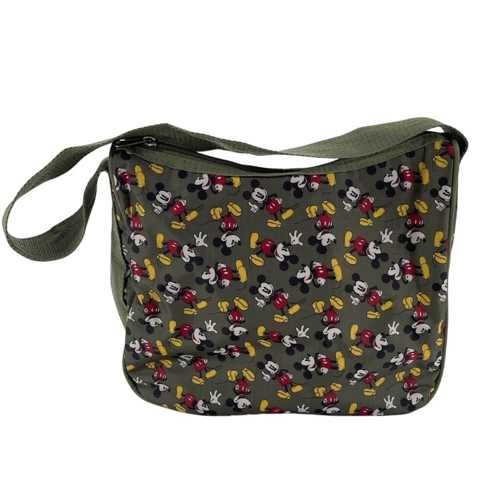 Disney Mickey Mouse Cartoon Canvas Style Lightweight Army Green Shoulder Purse
